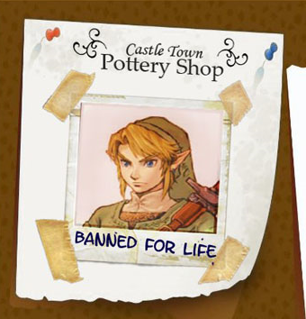 link banned from pottery shop